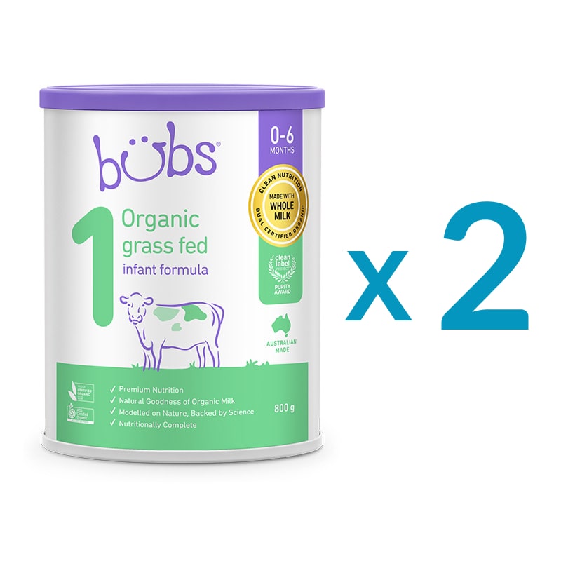 Bubs Organic Step 2 Powdered Milk (6-12 months), Large Can, 800g, Grass-Fed