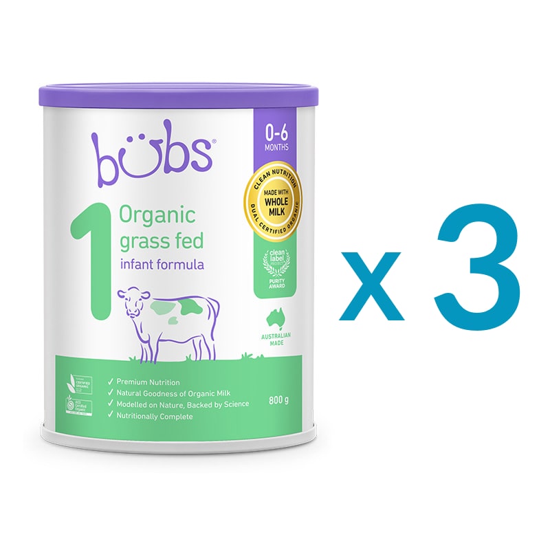 Bubs Organic Follow-Up Milk Step 3 (Ages 1-3), Large Can, 800g, Grass-Fed