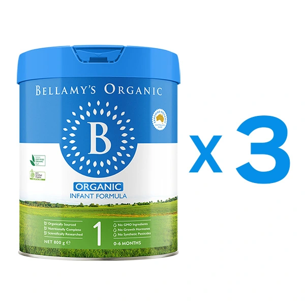 Bellamy's Organic Formula Milk Step 1 (0-6 months) Large Can 800g (3)