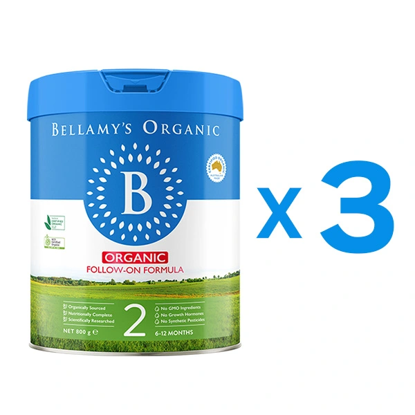 Bellamy's Organic Formula Milk Step 2 (6-12 months) Large Can 800g (3)