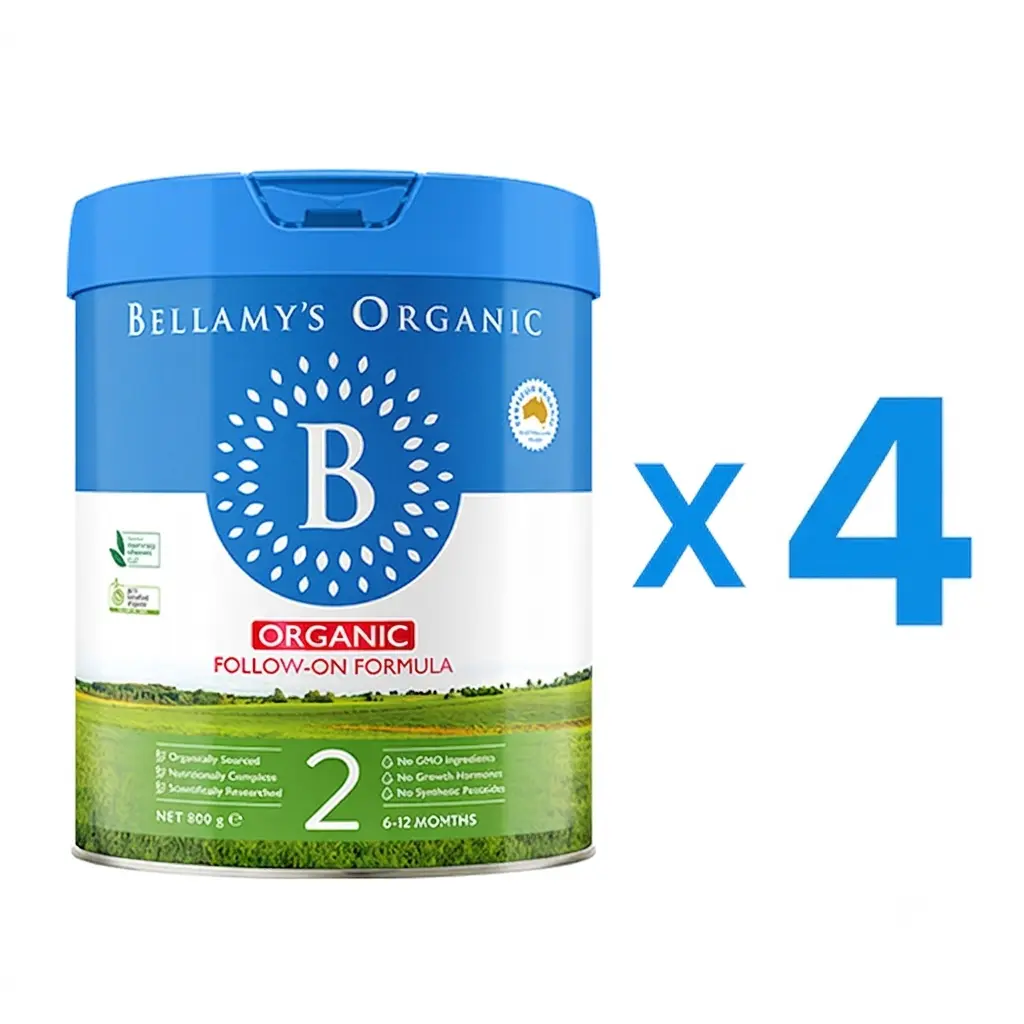 Bellamy's Organic Formula Milk Step 2 (6-12 months) Large Can 800g (4)